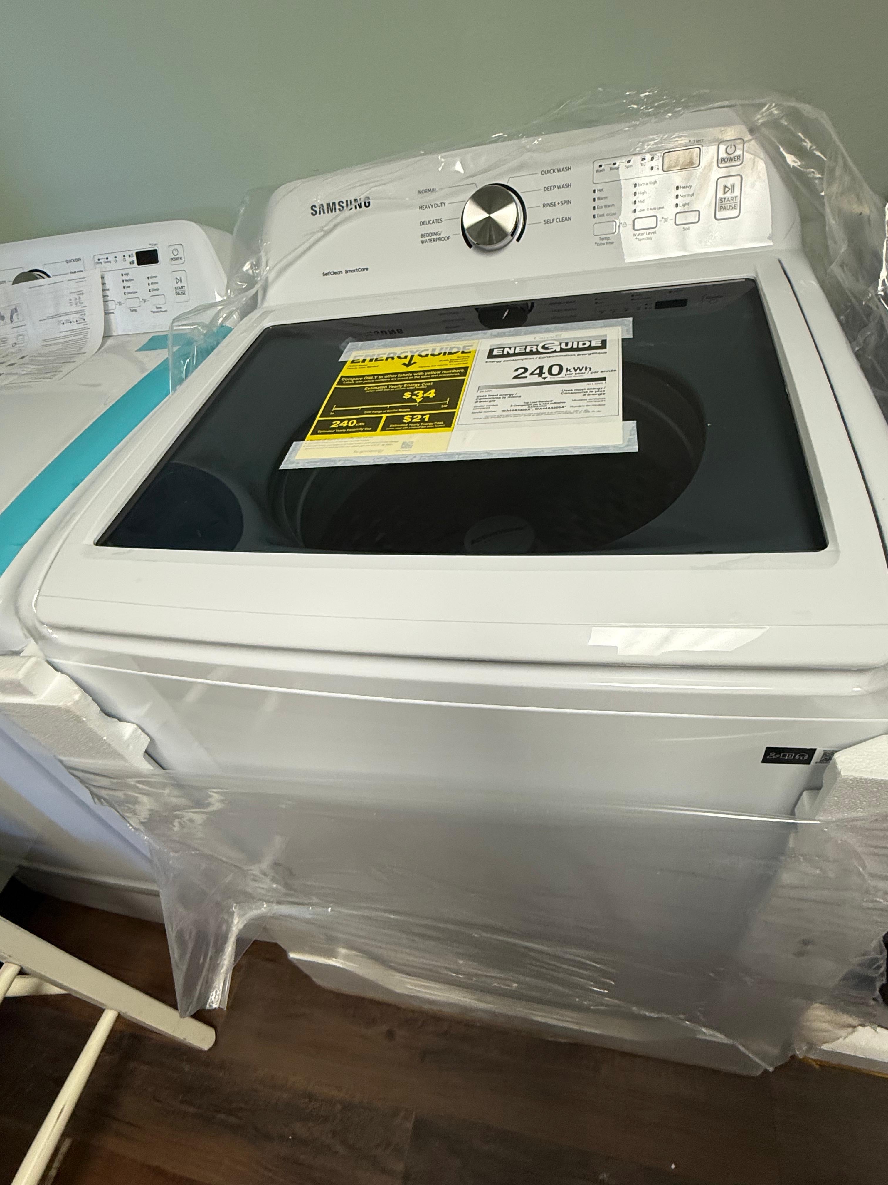 Samsung Top Load Washer & Dryer Set – White