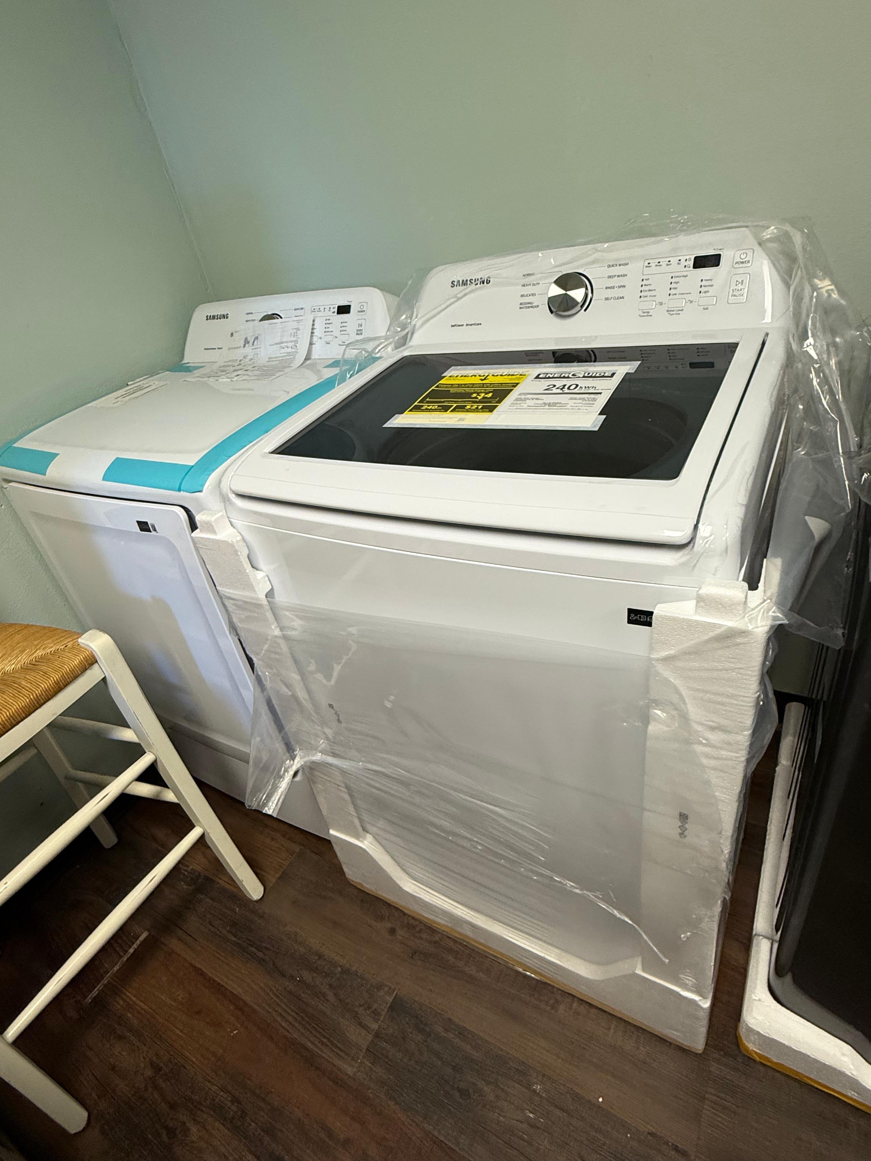 Samsung Top Load Washer & Dryer Set – White