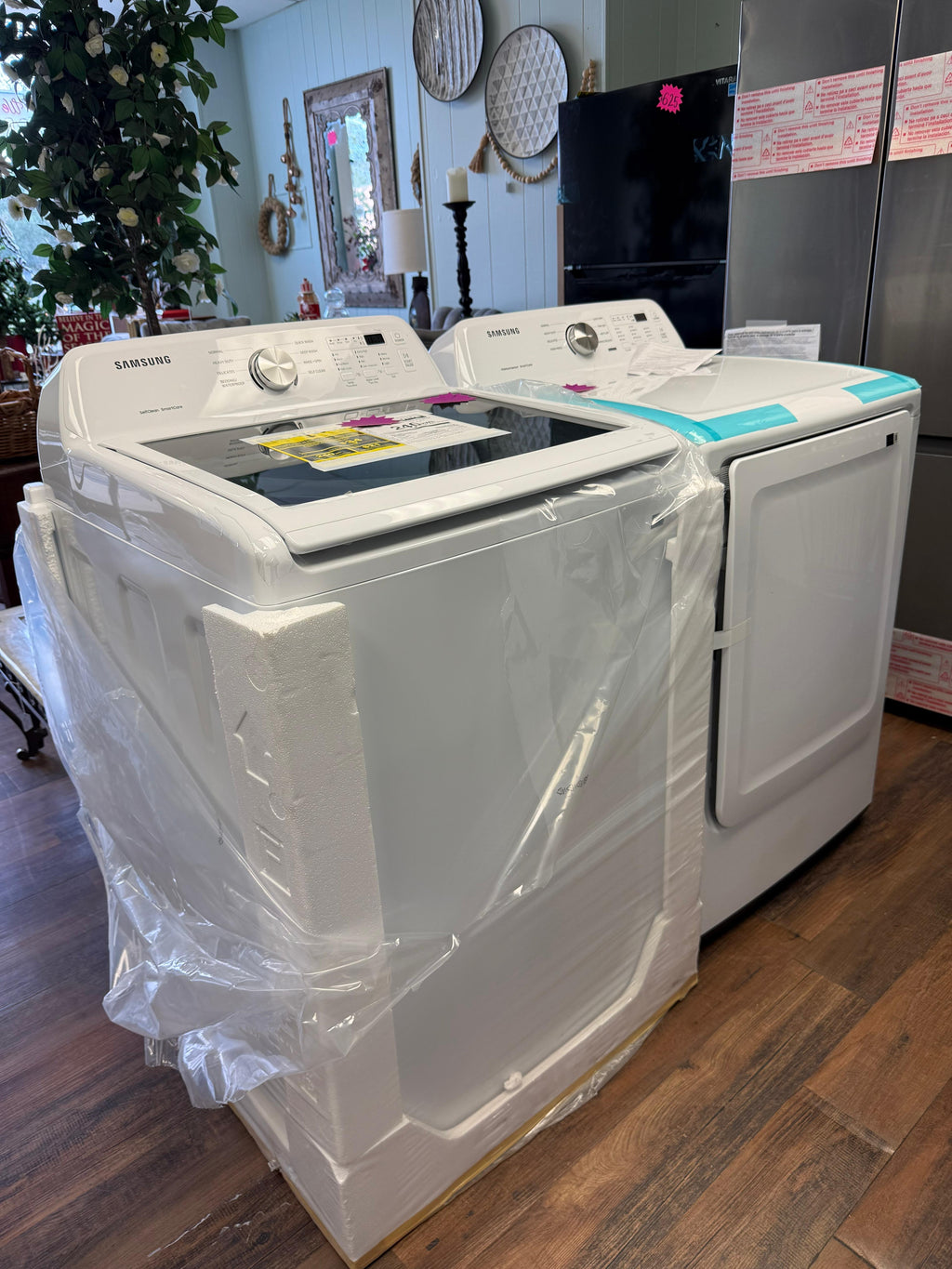 Samsung Top Load Washer & Dryer Set – White