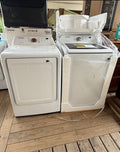 Samsung Top Load Washer & Front Load Dryer Set – White