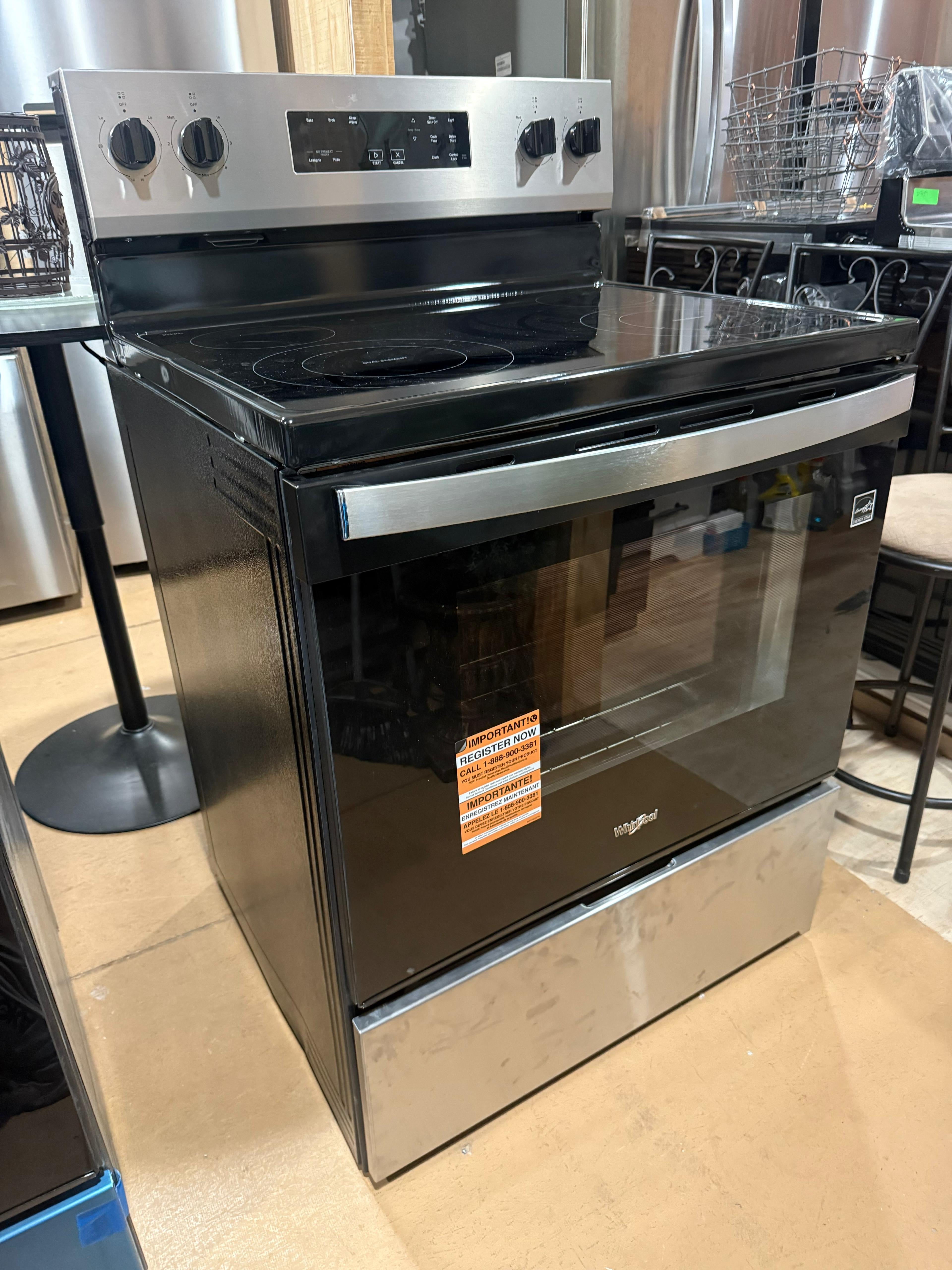 Whirlpool 30" Electric Range – Stainless Steel & Black